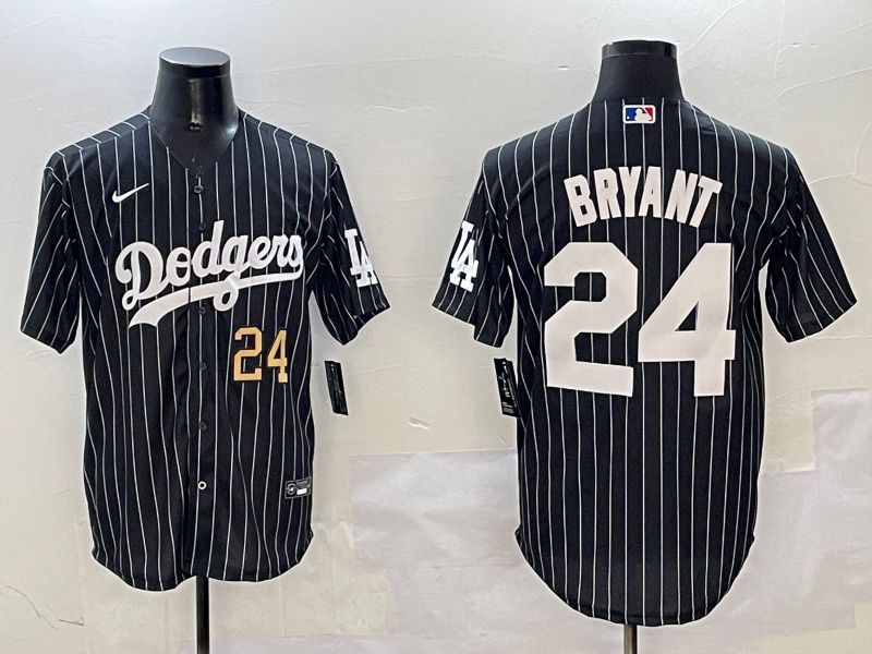 Men Los Angeles Dodgers #24 Bryant Black Stripe Jointly Name 2025 Nike MLB Jersey style 14->los angeles dodgers->MLB Jersey